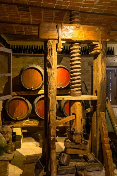 Traditional Winemaking Equipment Castello Razzano Piedmont Italy — Stok fotoğraf