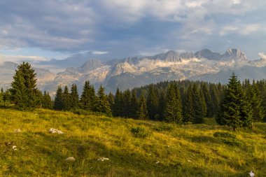 2541 metre Julian Alpleri 'nde bulunan Monte Ursiç Dağı etrafındaki İtalyan ve Sloven sınırındaki Dolomitler