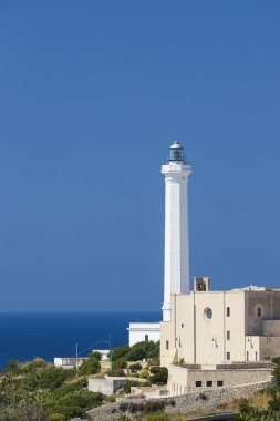 Santa Maria di Leuca deniz feneri, Castrignano del Capo, Apulia bölgesi, İtalya