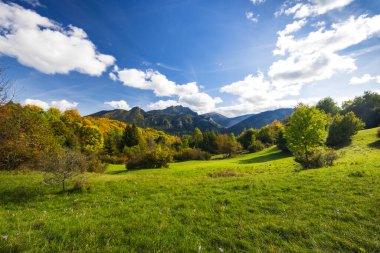 Autumn landscape in Mala Fatra National Park with Velky Rozsutec peak, Slovakia