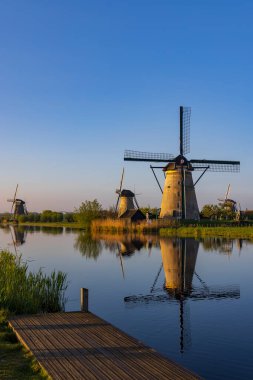 Traditional Dutch windmills in Kinderdijk - Unesco site, The Netherlands
