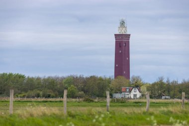 Ouddorp, Hollanda yakınlarındaki Westhoofd deniz feneri (Vuurtoren Westhoofd)