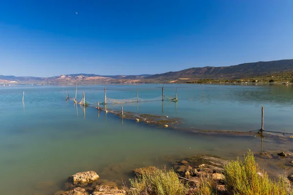 Fiskenät Lago Varano Gargano Apulien Italien — Stockfoto