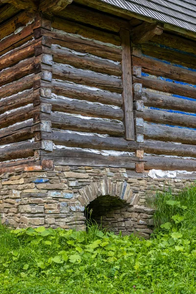 Старі Дерев Яні Будинки Селі Остурна Регіон Спіска Магура Словаччина — стокове фото