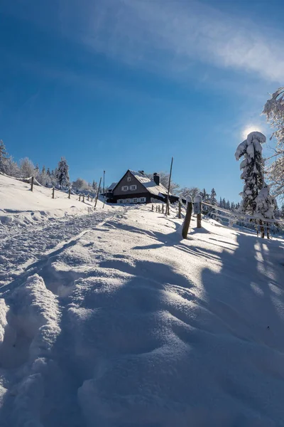 Paisagem Inverno Torno Horni Mala Upa Giant Mountains Krkonose Northern — Fotografia de Stock