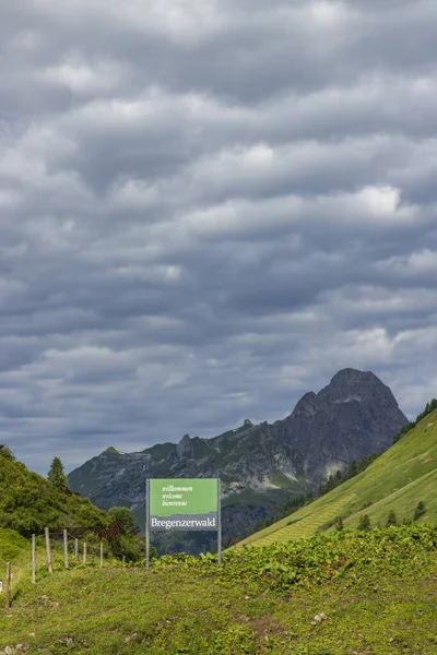 Bregenzerwald Welcome Hochtann Mountain Pass Warth Vorarlberg Rakousko — Stock fotografie