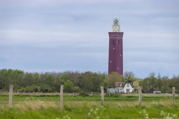 オランダのアウドルップ近くにあるウェストフォード灯台 Vuurtoren Westhoofd — ストック写真