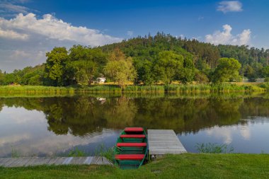 Zvikovec 'teki Berounka Nehri, Orta Bohemya, Çek Cumhuriyeti