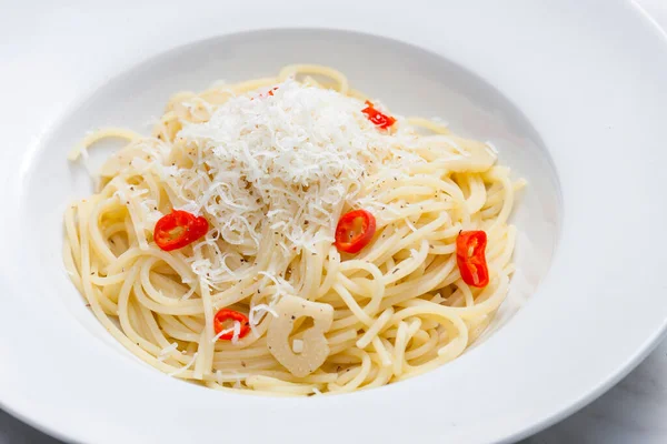 Still Life Spaghetti Aglio Olio — Stock Photo, Image