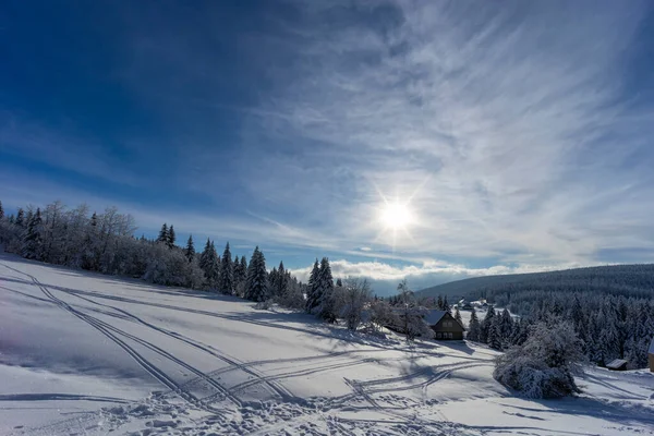 Vinterlandskap Runt Mala Upa Stora Bergen Krkonose Norra Böhmen Tjeckien — Stockfoto