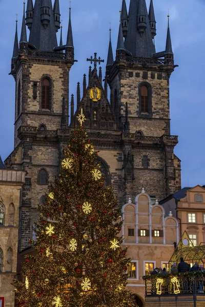 Staroměstské Náměstí Vánoční Čas Praha Česká Republika — Stock fotografie