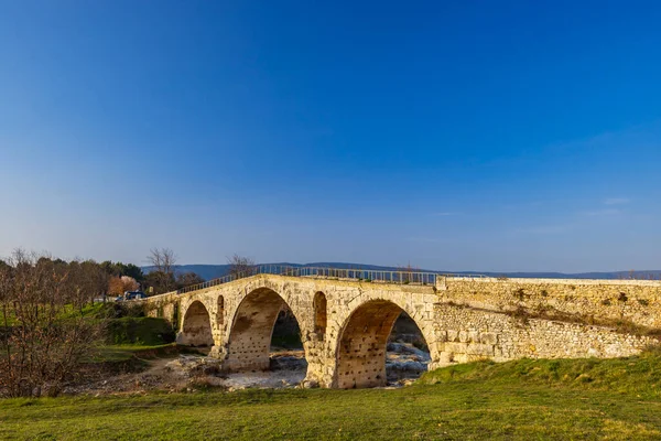 Pont Julien Roman Stone Arch Bridge Calavon River Provence France — Fotografia de Stock