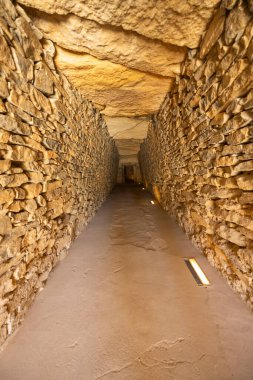 Interior of dolmen de El Romeral, UNESCO site, Antequera, Spain