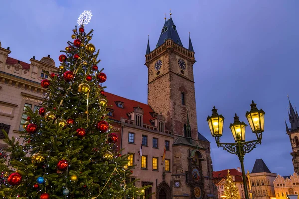 Altstadtplatz Der Weihnachtszeit Prag Tschechische Republik — Stockfoto