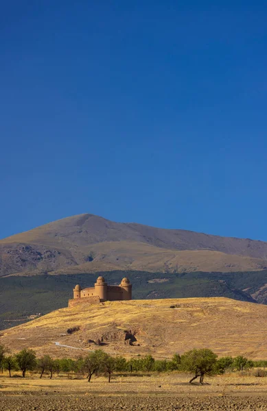 Castelo Calahorra Com Sierra Nevada Andaluzia Espanha — Fotografia de Stock