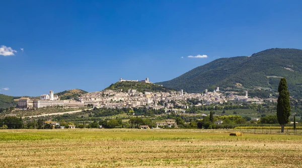 Panoramatický Výhled Středověké Město Assisi Provincie Perugia Region Umbrie Itálie — Stock fotografie