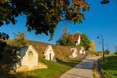 Traditional wine cellars in Tolcsva, Great Plain, North Hungary