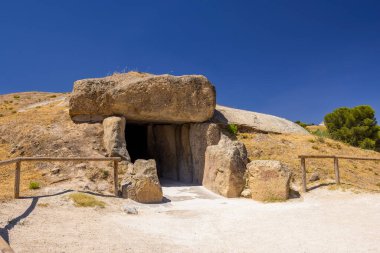 Dolmen de Menga from the 3rd millennium BCE, UNESCO site, Antequera, Spain clipart