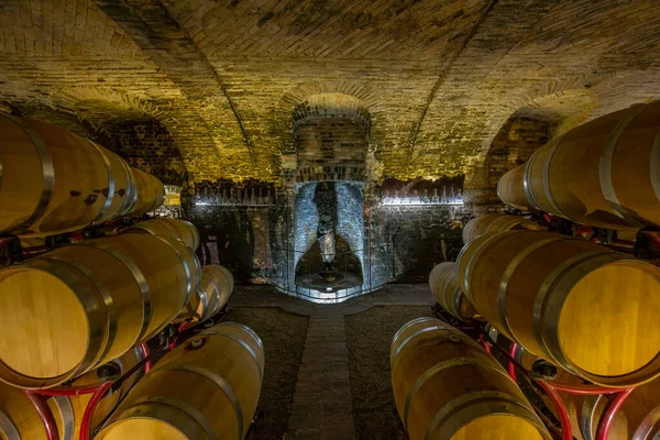 Wine Cellar Castello Razzano Piedmont Italy — стоковое фото