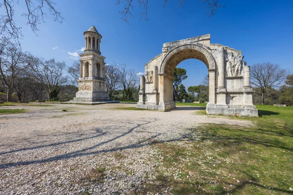 Mausoléu Glanum Sítio Arqueológico Glanum Perto Saint Remy Provence Provence — Fotografia de Stock
