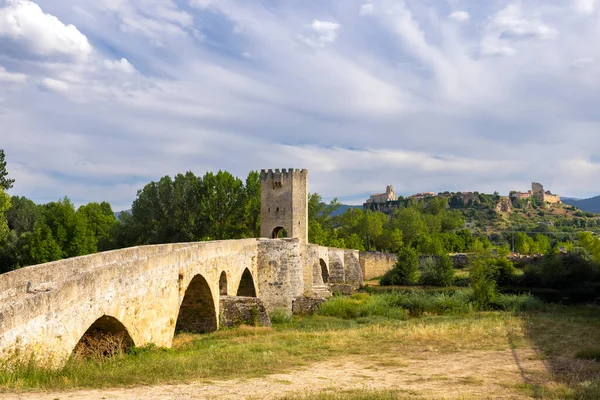 Stone Bridge Ebro River Frias Burgos Province Castilla Leon Spain — 图库照片