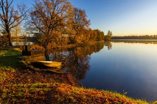 Типовий Осінній Краєвид Району Требонско Південній Богемії Чехія — стокове фото
