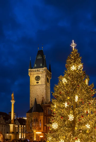 Plaza Ciudad Vieja Navidad Praga República Checa — Foto de Stock