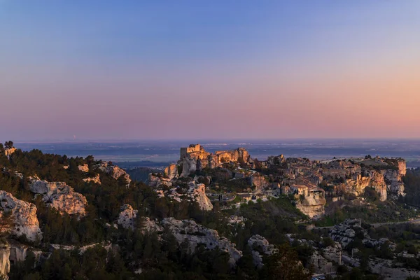 Castelo Aldeia Medieval Les Baux Provence Alpilles Mountains Provence França — Fotografia de Stock