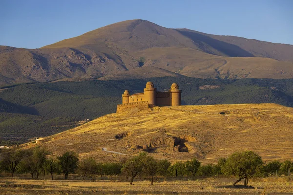 Castelo Calahorra Com Sierra Nevada Andaluzia Espanha — Fotografia de Stock