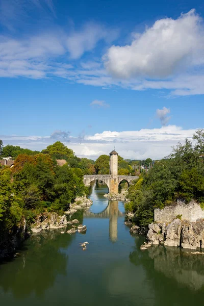 Pont Vieux Most Orthez New Aquitaine Departement Pyrenees Atlantiques Francie — Stock fotografie