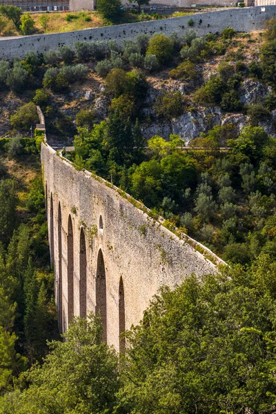Kasteel Spoleto Met Aquaduct Umbrië Italië — Stockfoto