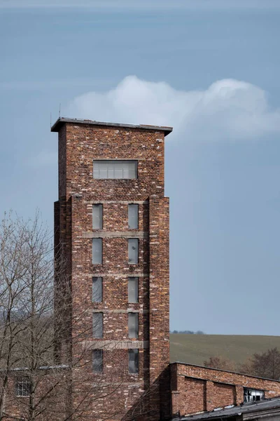 Red Tower Death Unesco Webbplats Med Inskription Tjeckiska Ruda Vez — Stockfoto