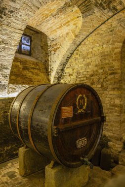 Wine cellar in Castello di Razzano, Piedmont, Italy