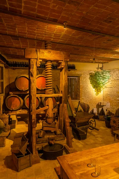 Traditional Winemaking Equipment Castello Razzano Piedmont Italy — Foto Stock