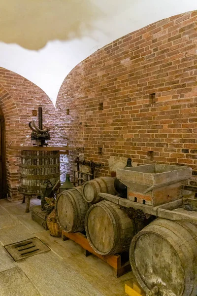 Traditional Winemaking Equipment Piedmont Italy — Stok fotoğraf