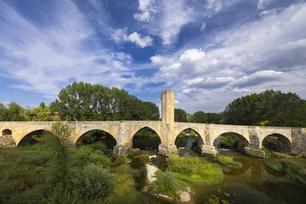 Stone Bridge Ebro River Frias Burgos Province Castilla Leon Spain — Stock Photo, Image