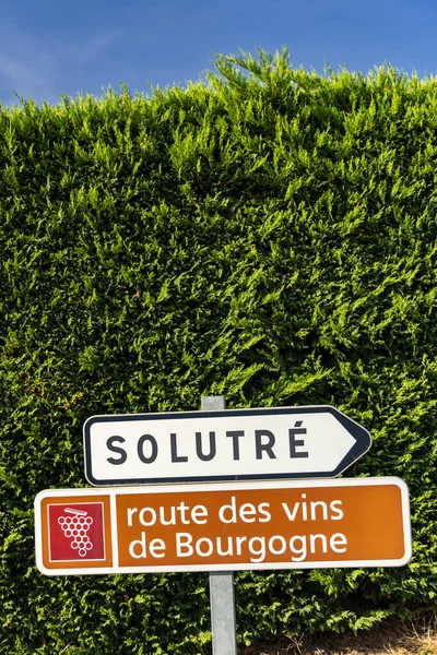 Винная Дорога Вблизи Solutre Бургунди Франция — стоковое фото