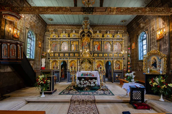 Iglesia Gótica Madera San Miguel Arcángel Brunario Polonia Menor Voivodato —  Fotos de Stock