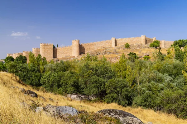 西班牙卡斯蒂利亚和里昂的Avila中世纪城墙 教科文组织场址 — 图库照片