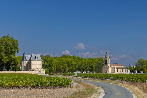 Vinhas Perto Margaux Chateau Margaux Bordéus Aquitânia França — Fotografia de Stock