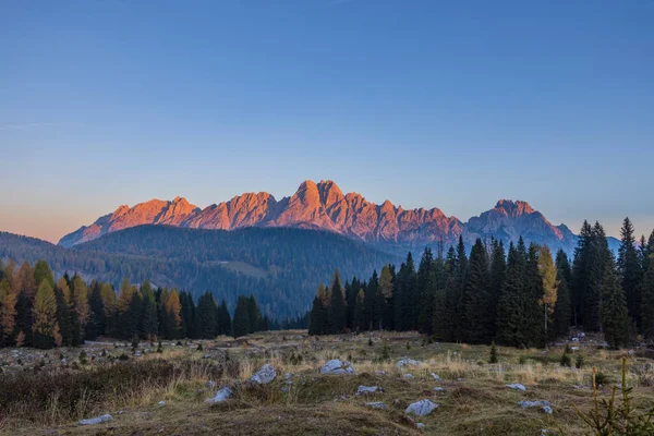 Krajobraz Pobliżu Przełęczy Sella Razzo Sella Rioda Alpy Karnickie Friuli — Zdjęcie stockowe