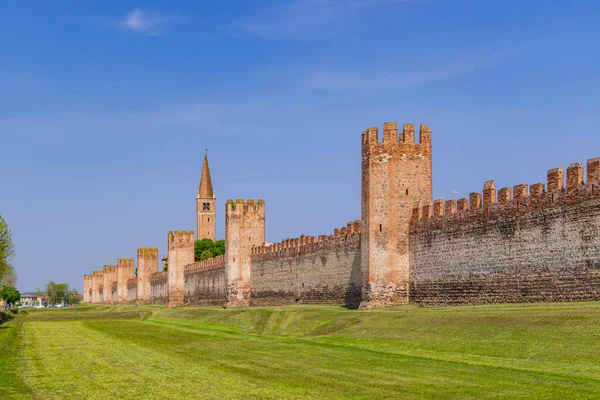 Antiche Mura Montagnana Provincia Padova Veneto — Foto Stock