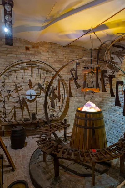 Traditional Winemaking Equipment Castello Razzano Piedmont Italy — Zdjęcie stockowe