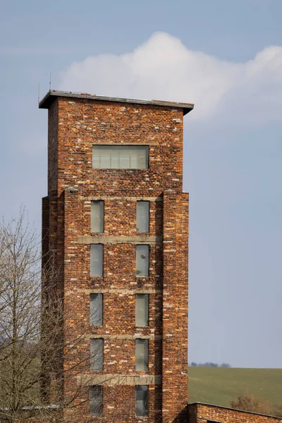 Torre Vermelha Morte Sítio Unesco Com Inscrição Checo Ruda Vez — Fotografia de Stock