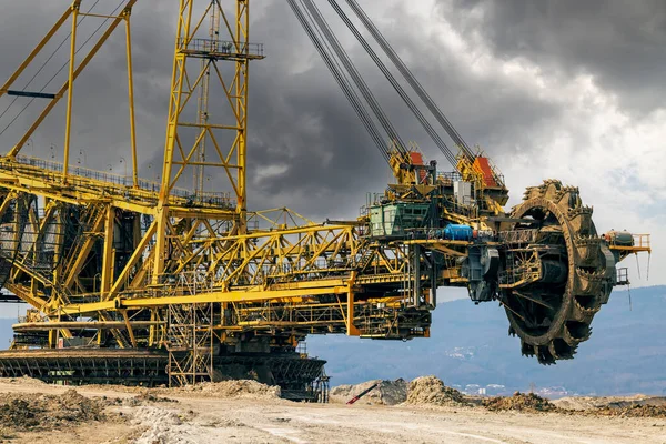 Máquina Minera Carbón Cerca Most Bohemia Del Norte República Checa — Foto de Stock