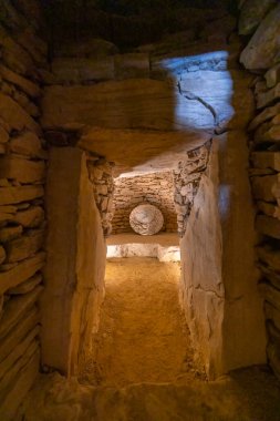 Interior of dolmen de El Romeral, UNESCO site, Antequera, Spain