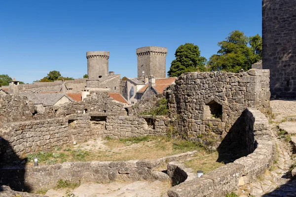 View Medieval Village Couvertoirade Larzac Aveyron France – stockfoto