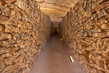 Interior of dolmen de El Romeral, UNESCO site, Antequera, Spain