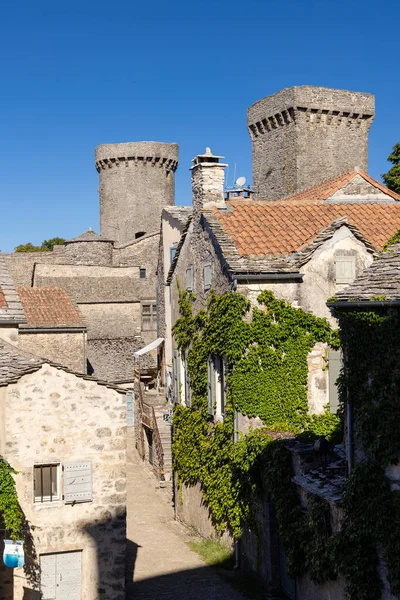 View Medieval Village Couvertoirade Larzac Aveyron France — Stock Photo, Image