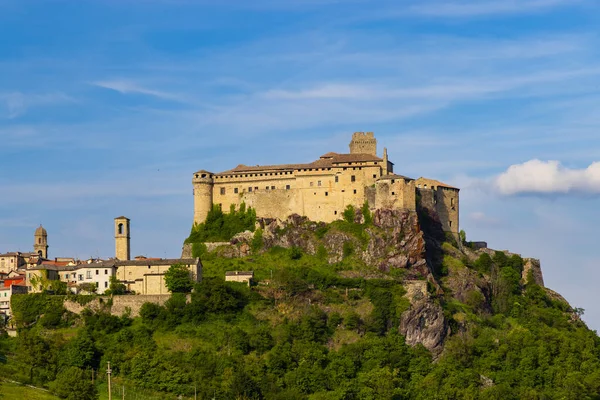 Castelo Bardi Castello Bardi Com Cidade Província Parma Emília Romanha — Fotografia de Stock